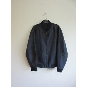 BANANA REPUBLIC Slate Blue L Faux Suede Full Zip Classic Long Sleeve Jacket